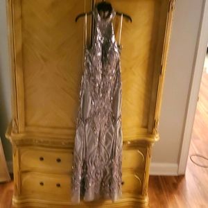 Beautiful formal sequins aqua dress